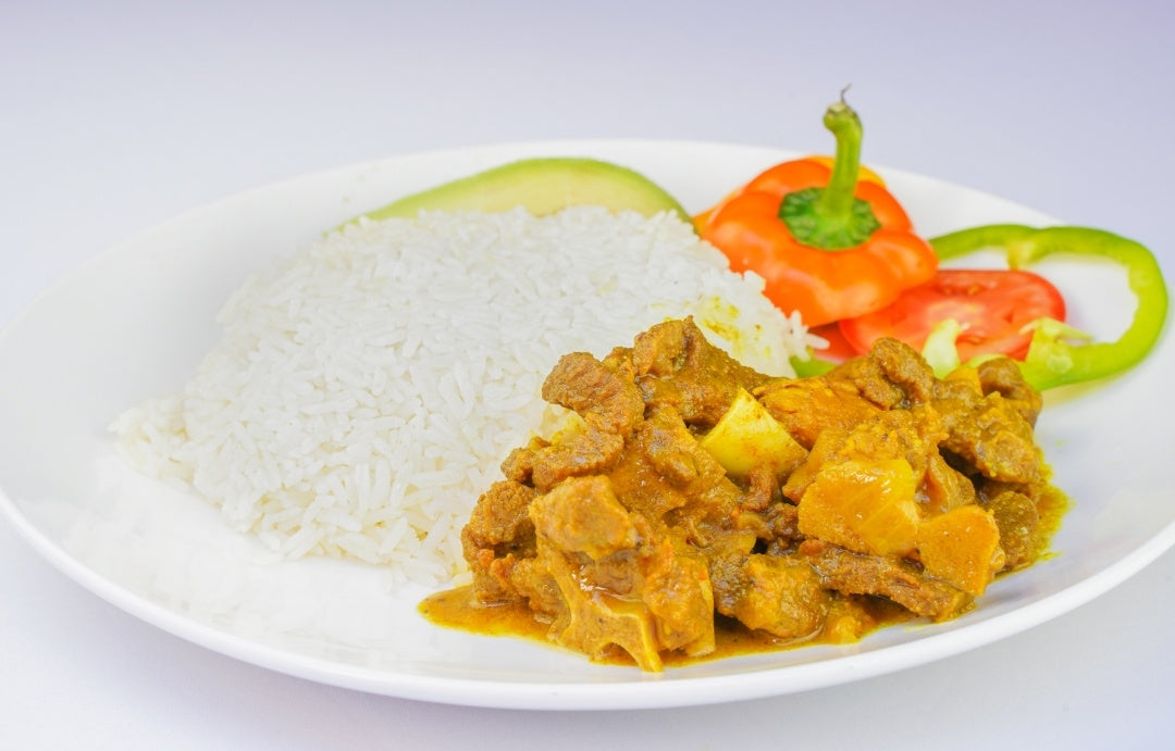 Curry Goat With White Rice